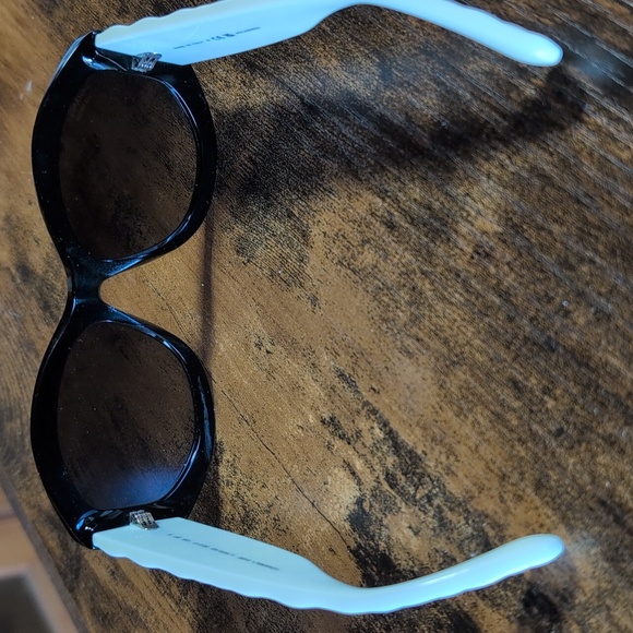 CHANEL Black and White Polarized Sunglasses